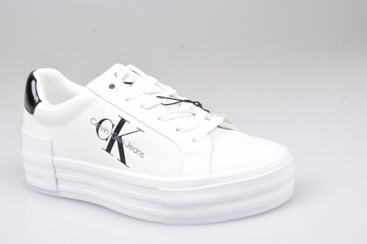Calvin Klein Jeans Veter Wit dames (BOLD VULC PLATF LOW LACE LTH - YW0YW01294 01W Bright White/Bl) - Mayday (Aalst)