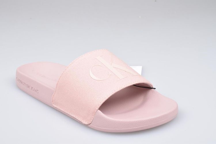 Calvin Klein Jeans Slipper Rose dames (CK SLIDE TPU MONOGRAM - YW0YW00639 Pale Conch Shell) - Mayday (Aalst)