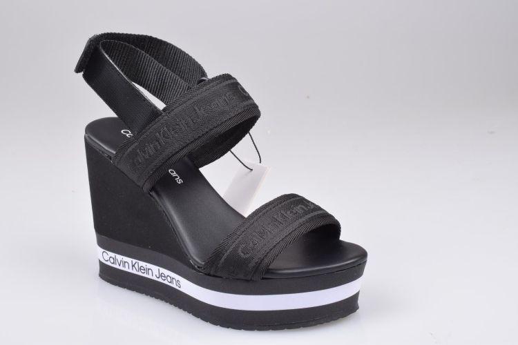 Calvin Klein Jeans Sandaal Zwart dames (CK WEDGE SANDAL SLING PES - YW0YW00572 BDS Black) - Mayday (Aalst)