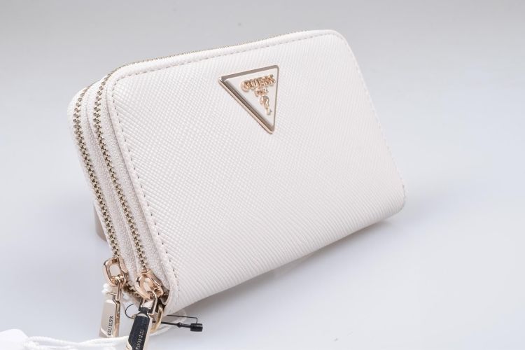 Guess Accessoires  Beige dames (GUESS Laurel Slg Medium Double Zip - ZG8500164 Bone) - Mayday (Aalst)