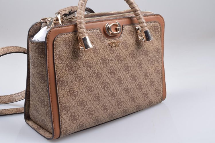 Guess Accessoires  Bruin dames (GUESS Orlina Logo Society Satchel - SG954006 Latte Logo/Brown) - Mayday (Aalst)