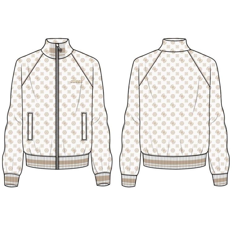 Guess Clothes  Beige dames (AGGIE FULL ZIP SWEATSHIRT - V5YQ03KB212 P0OR) - Mayday (Aalst)