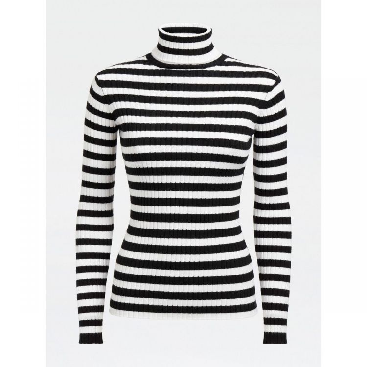 Guess Clothes  Zwart dames (Estela Turtle Neck Sweater - W0BR1AZ2RI0 SA95 Black White ) - Mayday (Aalst)