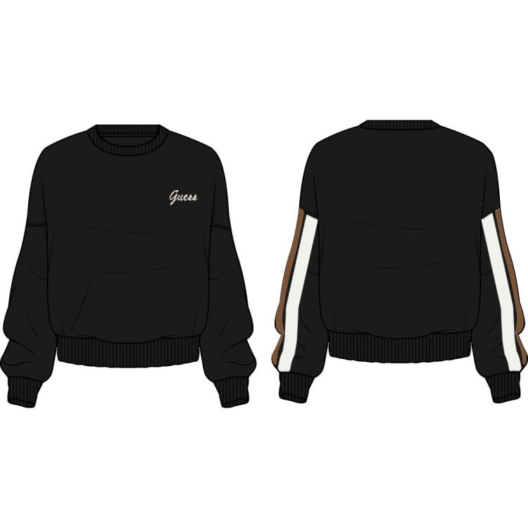 Guess Clothes  Zwart dames (FABIA CN SWEATSHIRT - V5BQ03KCX22 JBLK) - Mayday (Aalst)