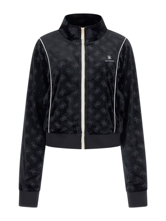 Guess Clothes  Zwart dames (KRISSY FULL ZIP SWEATSHIRT - V4BQ04KCHS2 P9YP 4G Black Embo) - Mayday (Aalst)