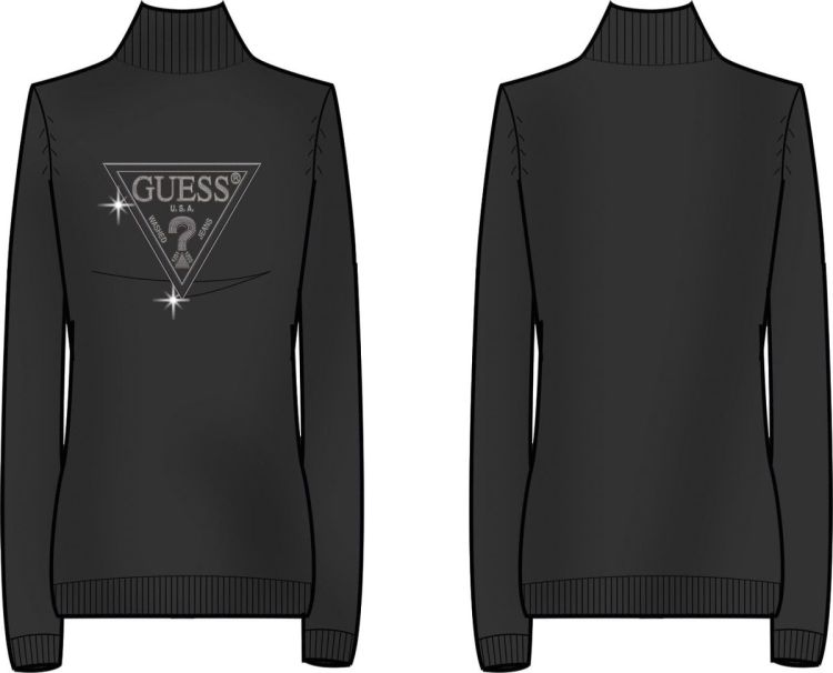 Guess Clothes  Zwart dames (LS TN Hallie Traingle Logo Swt - W6BR54Z1455 JBLK) - Mayday (Aalst)