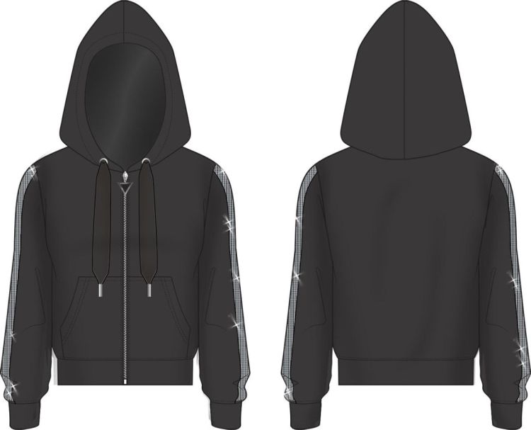 Guess Clothes  Zwart dames (New Hooded Victoire Scuba Zip - W6BQ12K6058 JBLK) - Mayday (Aalst)