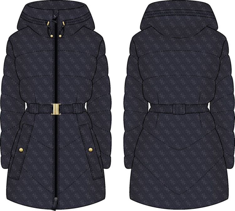 Guess Clothes  Blauw dames (New Imma Logo Midi Puffer - W6BL50W4144 G7V2) - Mayday (Aalst)