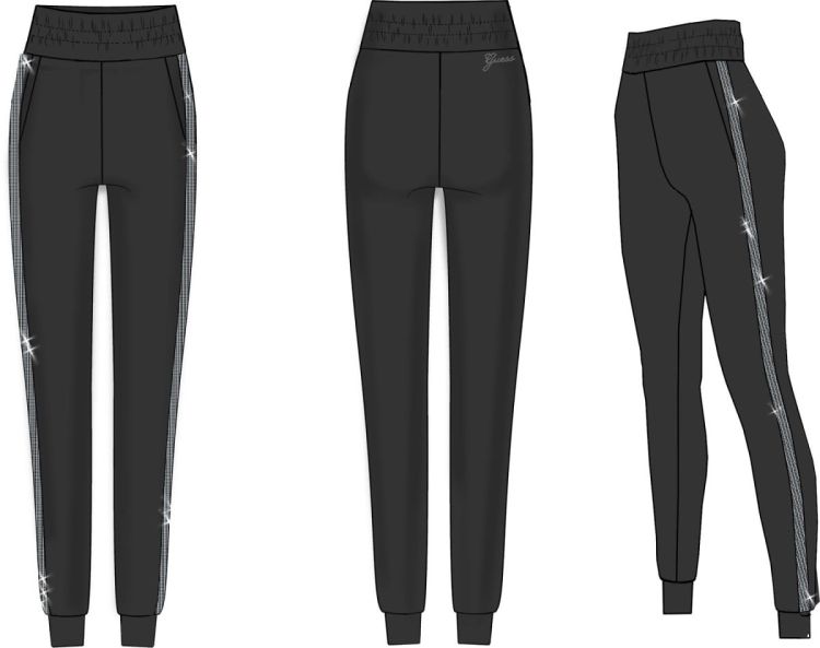 Guess Clothes  Zwart dames (New Victoire Scuba Pant  - W6BB17K6074 JBLK) - Mayday (Aalst)