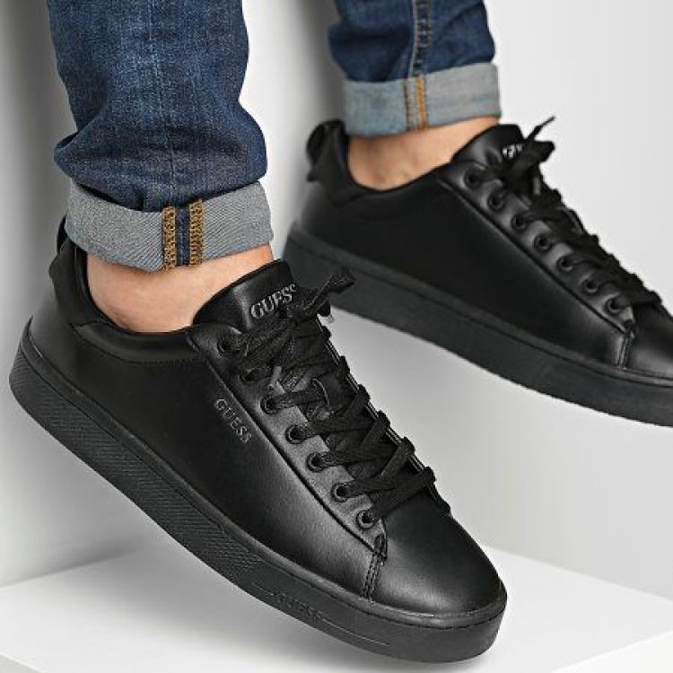 Guess Shoes Veter Zwart heren (GUESS SNEAKER  - FMVIC8LEA12 BLACK) - Mayday (Aalst)