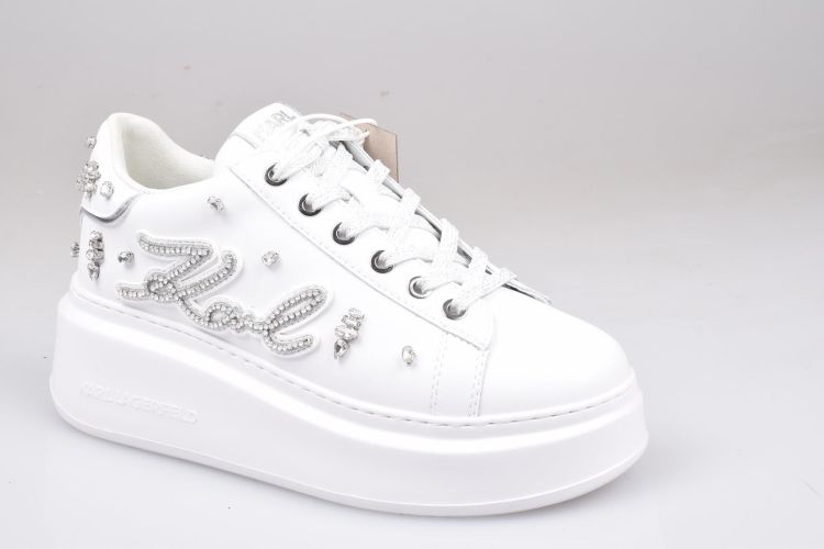 Karl Lagerfeld Veter Wit dames (KL ANAKAPRI Florastone Karl Ptch - KL63525 01S White Lthr w/Silve) - Mayday (Aalst)