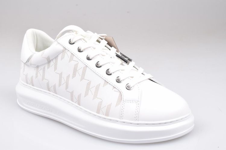 Karl Lagerfeld Veter Wit heren (KL Kapri Mens Mono Perf Lo Lace  - KL52563 01W White Lthr/Mono) - Mayday (Aalst)