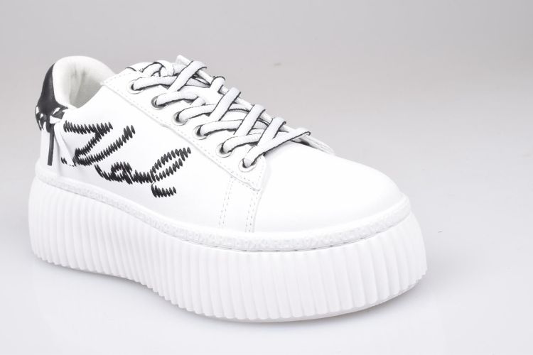 Karl Lagerfeld Veter Wit dames (KL Whipstitch Lo Lace KREEPER LO - KL42372 010 White Lthr /Black) - Mayday (Aalst)