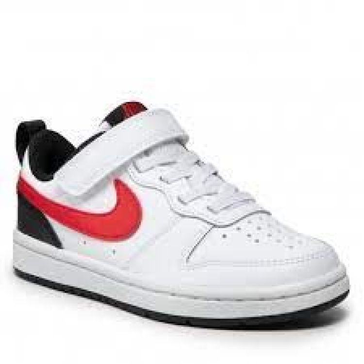 Nike Velcro Wit kinderen (COURT BOROUGH LOW 2 - BQ5451 110 White/University Re) - Mayday (Aalst)