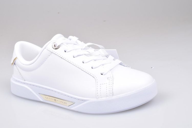 Tommy Hilfiger Veter Wit dames (TH Chic HW Court Sneaker - FW0FW07813 YBS White) - Mayday (Aalst)