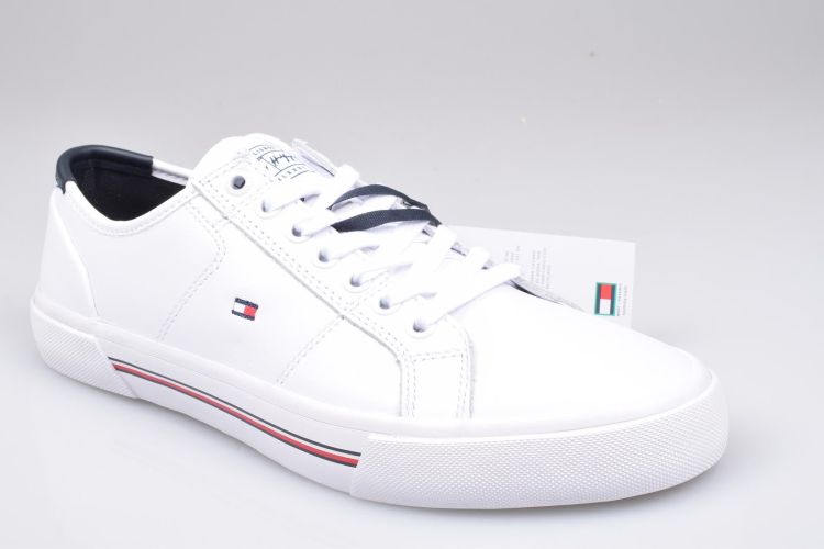 Tommy Hilfiger Veter Wit heren (TH Core Corporate Leather Vulc - FM0FM03999 YBR White) - Mayday (Aalst)