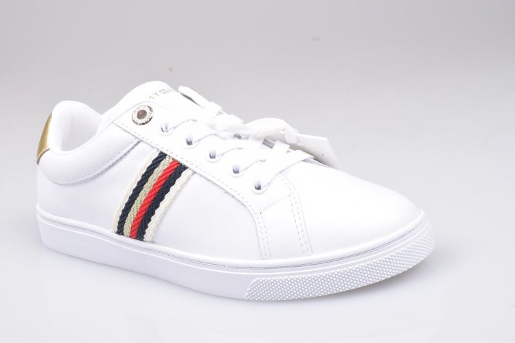 Tommy Hilfiger Veter Wit dames (TH Corporate Webbing Sneaker - FW0FW07117 YBS White) - Mayday (Aalst)