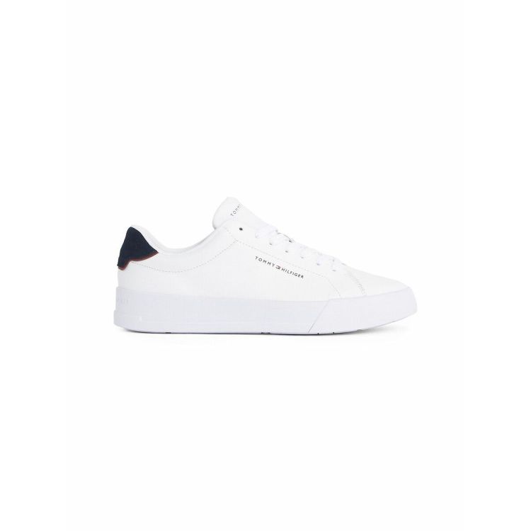 Tommy Hilfiger Veter Wit heren (TH COURT LTH DETAIL ESS - FM0FM05367 0LD White/Navy Blue) - Mayday (Aalst)