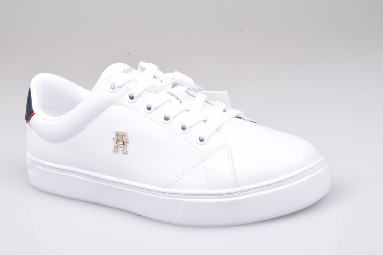 Tommy Hilfiger Veter Wit dames (TH Elevated ESS Court Sneaker  - FW0FW06965 0K9 White/Rwb) - Mayday (Aalst)