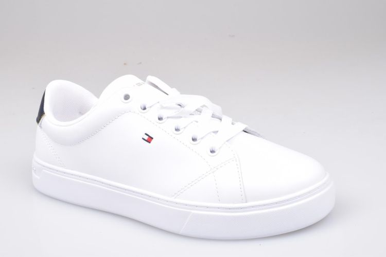 Tommy Hilfiger Veter Wit dames (TH Essential Court Sneaker - FW0FW07427 0LG White/Black) - Mayday (Aalst)