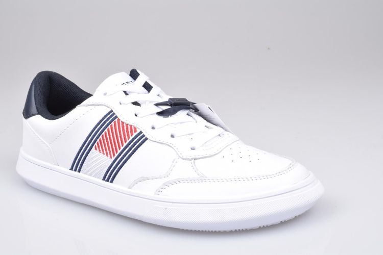 Tommy Hilfiger Veter Wit heren (TH Essential Leather Cupsole EVO - FM0FM03904 White) - Mayday (Aalst)