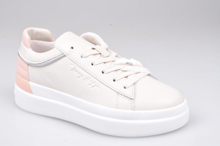 Tommy Hilfiger Veter Rose dames (TH Feminine Leather Sneaker  - FW0FW06511 TMF Sepia Pink) - Mayday (Aalst)