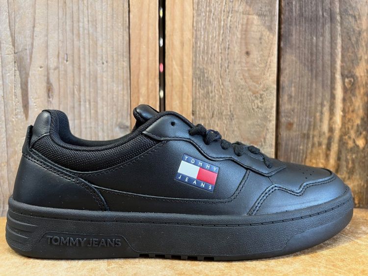 Tommy Hilfiger Veter Zwart heren (TJM CUPSOLE LEATHER ESS - EM0EM01443 BDS Black) - Mayday (Aalst)
